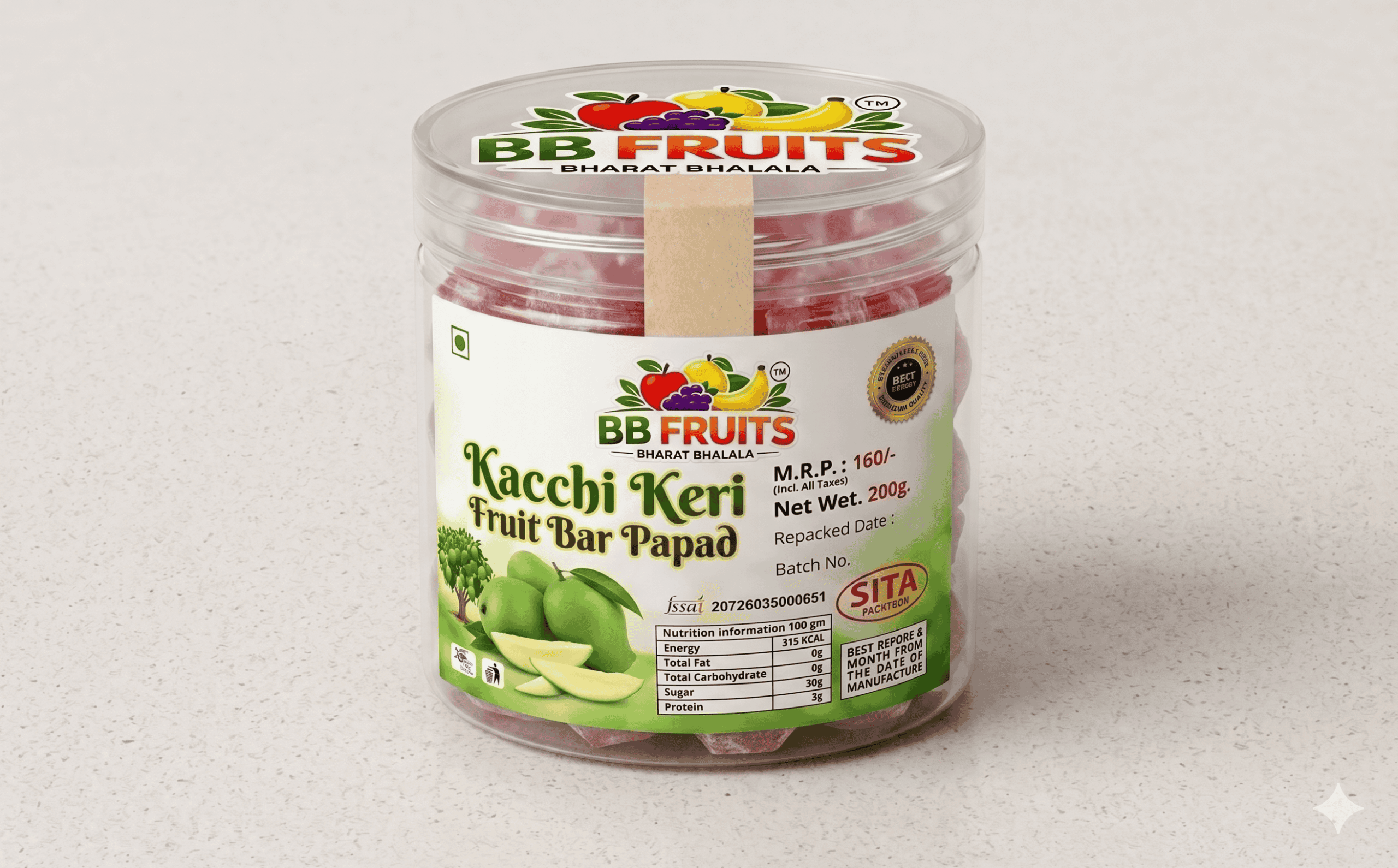 kacchi keri bar 200 gm fruit bar