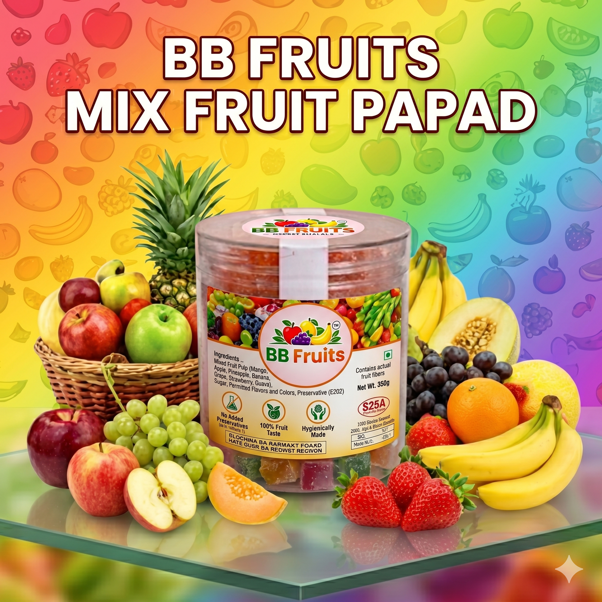 mix-bb-fruits-papad-200gm packing Ahmedabad and Gandhi nagar Gujrat